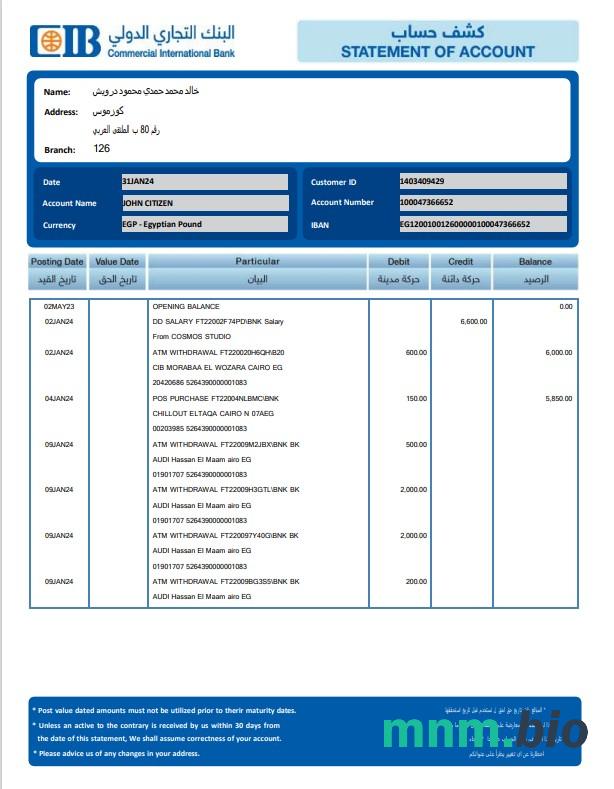 Dominikana Progreso szablon wyciągu bankowego w programie Word i PDF